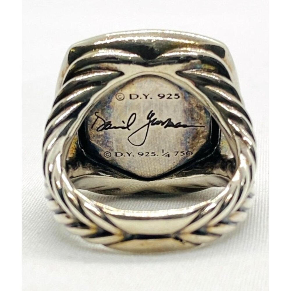 David Yurman Albion Faceted Dome Ring Sterling Silver Bonded 18K - Picture 9 of 11